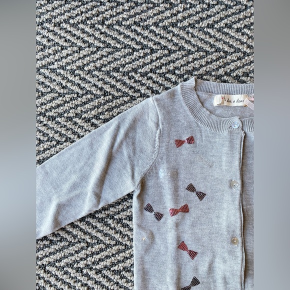 Little girls sequins bow cardigan - Picture 2 of 2
